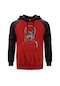 Skrillex Silliuette Kırmızı Reglan Kol Unisex Sweatshirt Hoodie Kırmızı