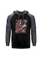 Skull Rock Gri Reglan Kol Kapşonlu Sweatshirt Gri