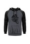 Skull Smoker Rider Gri Reglan Kol Kapşonlu Sweatshirt Gri