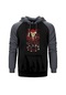 Slipknot Devil Gri Reglan Kol Kapşonlu Sweatshirt Gri
