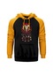 Slipknot Devil Sarı Reglan Kol Kapşonlu Sweatshirt Sarı
