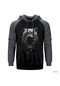 Smoke Pitbull Gri Reglan Kol Kapşonlu Sweatshirt Gri