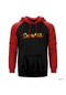 Snowfall Logo Kırmızı Reglan Kol Kapşonlu Sweatshirt Kırmızı