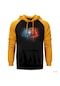 Spiderman Black Red Sarı Reglan Kol Kapşonlu Sweatshirt Sarı