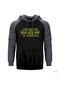 Star Trek Fake Logo Gri Reglan Kol Kapşonlu Sweatshirt Gri