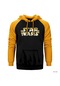 Star Wars Logo Detrited Sarı Reglan Kol Kapşonlu Sweatshirt Sarı