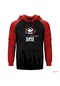 Supermassive Line Kırmızı Reglan Kol Kapşonlu Sweatshirt Kırmızı