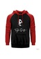 Taylor Swift Silhouette Kırmızı Reglan Kol Kapşonlu Sweatshirt Kırmızı