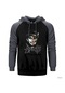 The Addicts Skull Gri Reglan Kol Kapşonlu Sweatshirt Gri