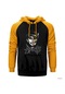 The Addicts Skull Sarı Reglan Kol Kapşonlu Sweatshirt Sarı