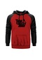 Thin Lizzy Text Kırmızı Reglan Kol Unisex Sweatshirt Hoodie Kırmızı