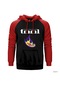 Tool Colors Eye Kırmızı Reglan Kol Kapşonlu Sweatshirt Kırmızı