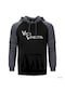 V For Vendetta Logo Gri Reglan Kol Kapşonlu Sweatshirt Gri