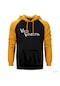 V For Vendetta Logo Sarı Reglan Kol Kapşonlu Sweatshirt Sarı