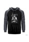 Venom Kissing The Beast Gri Reglan Kol Kapşonlu Sweatshirt Gri
