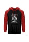 Venom Kissing The Beast Kırmızı Reglan Kol Kapşonlu Sweatshirt Kırmızı