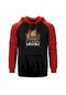 Watain Skull Kırmızı Reglan Kol Kapşonlu Sweatshirt
