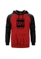 Wtf Element Kırmızı Reglan Kol Unisex Sweatshirt Hoodie Kırmızı