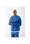 Xhan Erkek Mavi Organik Pamuklu Şardonlu Oversize Sweatshirt (556338873))