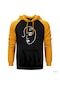 Yüz Artwork Sarı Reglan Kol Kapşonlu Sweatshirt Sarı