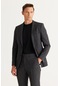 AC&Co / Altınyıldız Classics Erkek Antrasit Slim Fit Dar Kesim Kırlangıç Yaka Cordura Kumaş Desenli Yünlü Takım Elbise