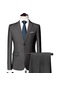 Ikkb Erkek Business Casual İki Düğmeli Takım Elbise İki Parçalı Set Gri