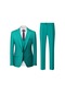 Ikkb Erkek Business Casual Takım Elbise Koyu Yeşil