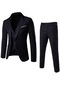 Ikkb Erkek İş Gündelik Takım Elbise 3 Parçalı - Siyah