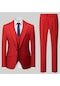 Ikkb Erkek İş Gündelik Takım Elbise Kırmızı