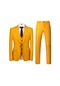 Ikkb Erkek Kore Tarzı Her Mevsime Uygun Sarı Takım Elbise