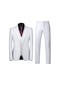 Ikkb Erkek Kore Tarzı Her Mevsime Uygun Takım Elbise, Beyaz