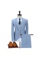 Ikkb Sonbahar Moda Klasik Rahat 3 Parçalı Takım Elbise - Açık Mavi