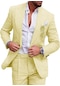 İkkb Yeni Erkek Trend Günlük Takım Elbise 2'li - Sarı
