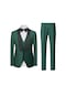 Ikkb Yeni Erkek Yırtmaçlı Takım Elbise Askeri Yeşil Takım Elbise