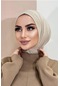 Moda Mevsimi Çıt Çıt Hazır Eşarp Çıtçıtlı Hijab Hazır Eşarp Bej