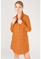 Giyim Dünyası Kadın Çift Cep Ayrobin Kumaş Tunik Gömlek Taba