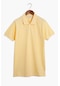 %100 Pamuk Klasik Kesim Açık Sarı Polo Yaka Tişört