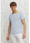 Ac&Co / Altınyıldız Classics Erkek Acık Mavı Slim Fit Dar Polo Yaka Pamuklu Kısa Kollu Tişört