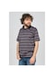 Arslanlı Erkek Cep Detaylı Çizgili Polo Yaka T-Shirt 07601117 Lacivert-Lacivert