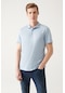 Avva Erkek Açık Mavi Standart Fit Normal Kesim 3 Düğmeli Kıvrılmaz Polo Yaka T-Shirt E001035
