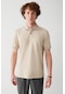 Avva Erkek Bej Kıvrılmaz Yaka Cepli Standart Fit Normal Kesim 2 Düğmeli Polo Yaka T-Shirt E001031