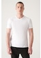 Avva Erkek Beyaz V Yaka Standart Fit Normal Kesim T-Shirt E001001