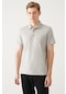 Avva Erkek Gri Örme Standart Fit Normal Kesim 3 Çıt Çıtlı Polo Yaka T-Shirt E001033