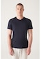 Avva Erkek Lacivertvert V Yaka Standart Fit Normal Kesim T-Shirt E001001