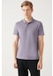 Avva Erkek Lila Standart Fit Normal Kesim 3 Düğmeli Kıvrılmaz Polo Yaka T-Shirt E001035