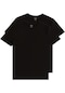 Avva Erkek Siyah 2'Li Bisiklet Yaka Standart Fit Normal Kesim T-Shirt E001011