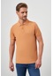 Bal Basic Düz Pamuk Slim Fit Dar Kesim Kısa Kollu Polo Yaka Erkek Tişört