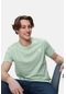 Bass Duman Yeşili Bisiklet Yaka Baskılı Standard Fit Erkek Tshirt Duman Yeşili Yeşil