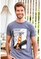 Berrak Erkek Tişört Gri Baskılı Erkek T Shirt %100 Pamuk-Gri (504681110)