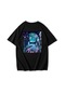 Brz Collection Unisex Oversize Cyberpunk City T-shirt-siyah Siyah